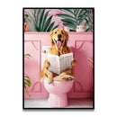 GobekUsa Funny Cat Bathroom Wall Art Print