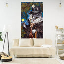Funny cats red & white wall hanging bedroom tapestry by Decorbites