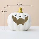 Funny orange ceramic halloween pumpkin ghost ashtray office decor by Decorbites