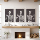 Halloween Skeleton Wall Art Set. 3 Piece Black Gothic Prints by Wall Art Set