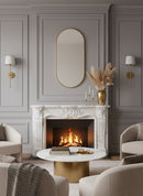 Antique Brass Capsule Mirror - Brass Wall Mirror