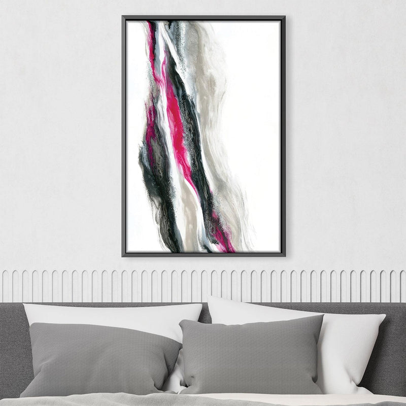 Fuschia And Silver Wave Canvas