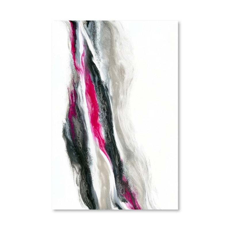 Fuschia And Silver Wave Canvas