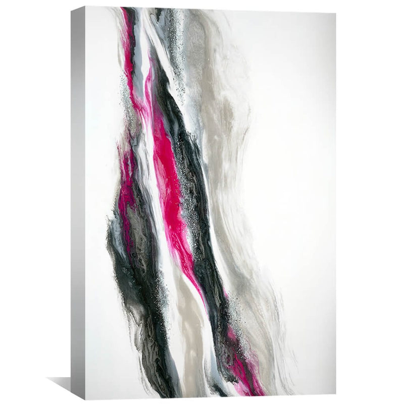 Fuschia And Silver Wave Canvas