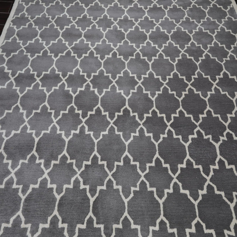 8' x 10' Handmade 100% Wool Designer Contemporary Oriental Area rug Gray