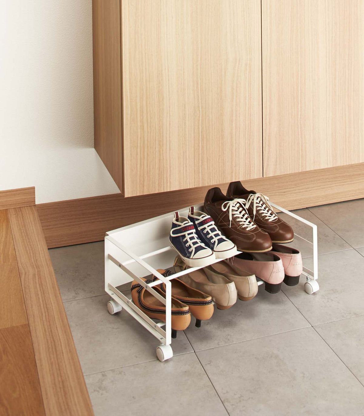 Rolling Shoe Rack (9" H)  - Steel, photo 2 of 8