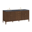James Martin Myrrin 72" Double Bathroom Vanity, Mid-Century Walnut