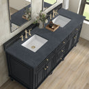 James Martin Lorelai 72" Double Bathroom Vanity, Black Onyx