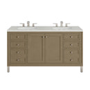 James Martin Chicago 60" Double Bathroom Vanity, Walnut Whisper