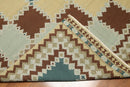 5'5" x 7'4" Handmade Turkish Kilim wool reversible Area rug Southwestern Aqua