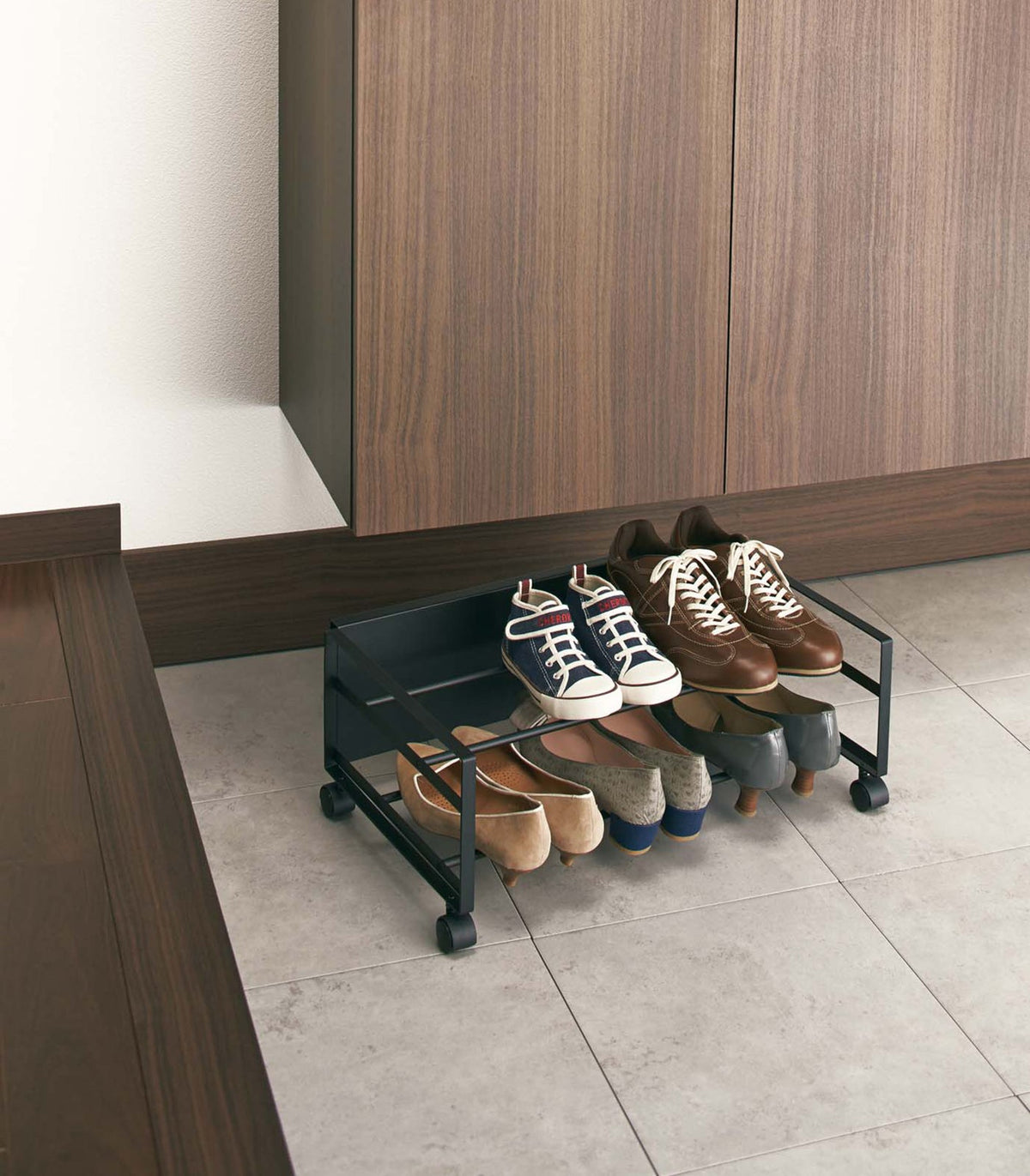 Rolling Shoe Rack (9" H)  - Steel, photo 6 of 8