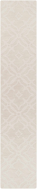 Fyffe Embossed Beige Wool Area Rug