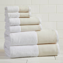 Cotton Linen-Like Border 6-Piece Towel Set - Priya Collection by Great Bay Home