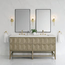 James Martin Emmeline 72" Double Bathroom Vanity, Pebble Oak