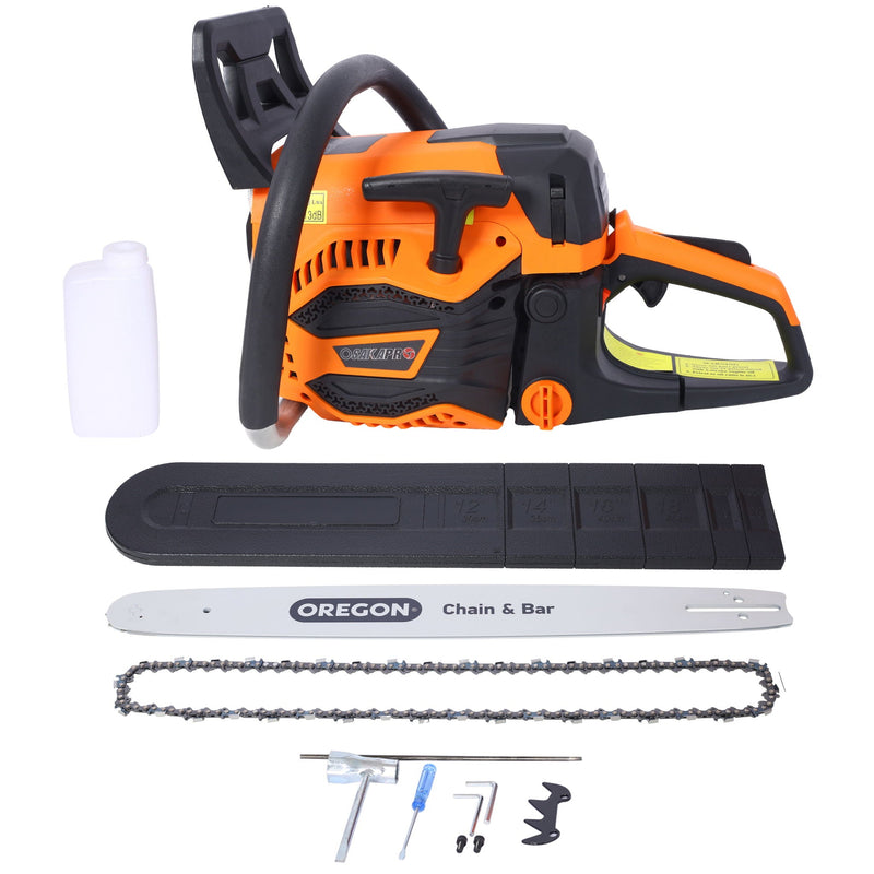 62Cc Gas Powered Chainsaw with 20" Oregon Chain & Bar