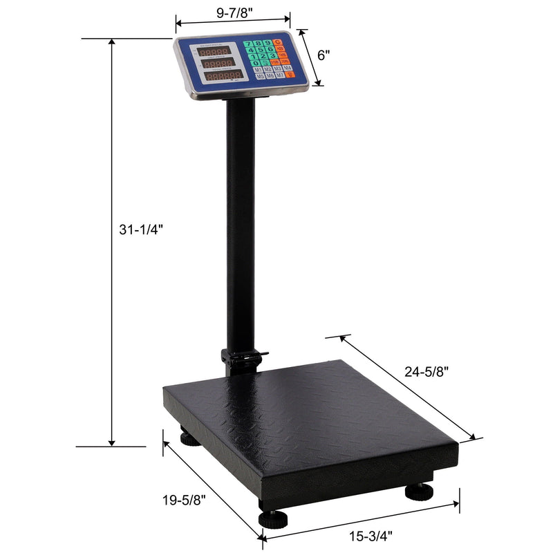 Digital Weight Computing Floor Platform Scale With Price Calculator - Black, photo 3 of 4