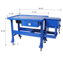 Mobile Tear Down Table With 3.5 Gallon Parts Washer And 110V Pump - Blue