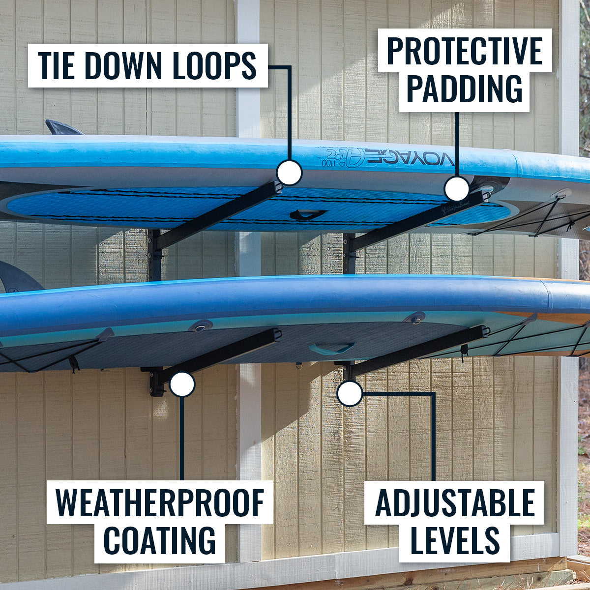 Sandbridge SUP & Surfboard Storage | Outdoor Adjustable Rack | 2 Level, photo 3 of 5