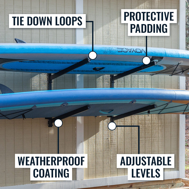 Sandbridge SUP & Surfboard Storage | Outdoor Adjustable Rack | 2 Level, photo 3 of 5