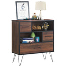 3-Tier Wood Storage Cabinet with Drawers and 4 Metal Legs by LJGDeals