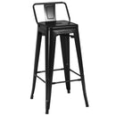 30 Inch Set of 4 Metal Counter Height Barstools with Low Back and Rubber Feet by LJGDeals