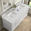 James Martin Lorelai 72" Double Bathroom Vanity, Bright White