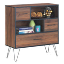 3-Tier Wood Storage Cabinet with Drawers and 4 Metal Legs by LJGDeals