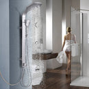 44 Inch Aluminium Alloy Panel Rainfall Shower Column with Hand Shower by DirectDeals