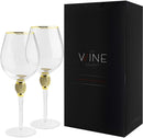 Large Diamond Wine Glasses - 15 Ounce (2, Clear)