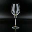 The Wine Savant Rhinestone DIAMOND Studded Wine Glasses 16 Ounces Set of 2 10-inches Tall, Gold and Laser Cut Sparkling Wine Wedding Glasses, Elegant Crystal - For Everyday, Weddings, Parties