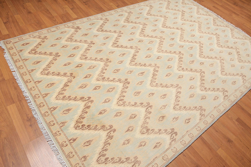 6' x 9' Hand Knotted IKAT Design 100% Area rug Aqua