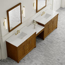 James Martin Bellshire 120" Double Bathroom Vanity, Honey Oak