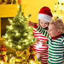 24 Inch Tabletop Fir Artificial Christmas Tree with LED Lights by LJGDeals