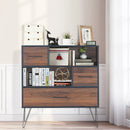 3-Tier Wood Storage Cabinet with Drawers and 4 Metal Legs by LJGDeals