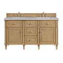James Martin Lorelai 60" Double Bathroom Vanity, Light Natural Oak