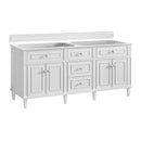 James Martin Lorelai 72" Double Bathroom Vanity, Bright White