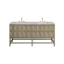 James Martin Emmeline 72" Double Bathroom Vanity, Pebble Oak