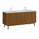 James Martin Laurent 72" Dual Mount Double Bathroom Vanity, Honey Oak