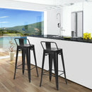 30 Inch Set of 4 Metal Counter Height Barstools with Low Back and Rubber Feet by LJGDeals