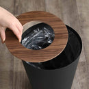Trash Can - Round - Steel + Wood by Yamazaki Home