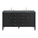 James Martin Myrrin 60" Double Bathroom Vanity, Carbon Oak