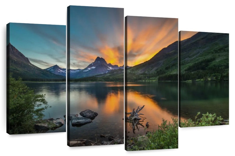 Swiftcurrent Sunset Lake Wall Art