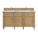 James Martin Lorelai 60" Double Bathroom Vanity, Light Natural Oak