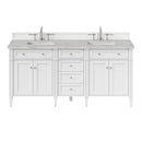 James Martin Brittany 72" Double Bathroom Vanity, Bright White
