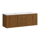 James Martin Laurent 72" Dual Mount Double Bathroom Vanity, Honey Oak