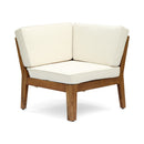 Grenada 8 Seater Acacia Wood Sectional Sofa Set, Teak+Beige