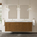 James Martin Laurent 72" Dual Mount Double Bathroom Vanity, Honey Oak