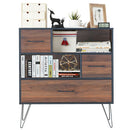 3-Tier Wood Storage Cabinet with Drawers and 4 Metal Legs by LJGDeals