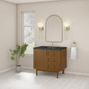 James Martin Laurent 36" Dual Mount Single Bathroom Vanity, Honey Oak