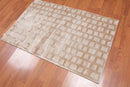 3' x 5' Handmade Modern 100% Viscose Loop & Cut Pile Area Rug Tan